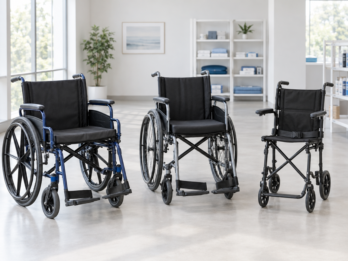 Wheelchairs displayed in the EasyLife Medical Supplies store
