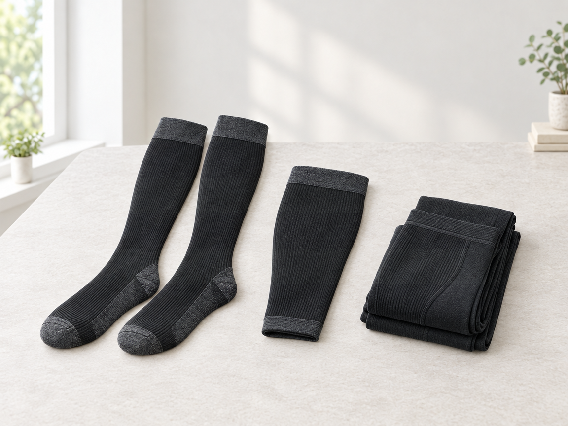 Compression socks, calf sleeve, and compression garment